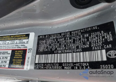 2016 Toyota Avalon Xle Plus/Premium/Tour/Ltd from USA, damaged, VIN 4T1BK1EB8GU215465